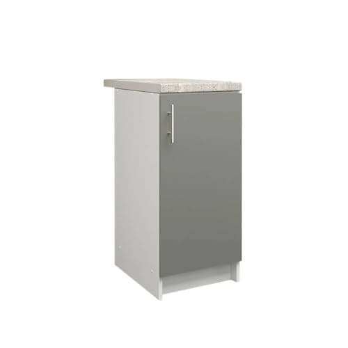 Image of JD Greta Fixed Height 400mm Kitchen Base Cabinet Floor Unit with 38mm Worktop – Grey Matt