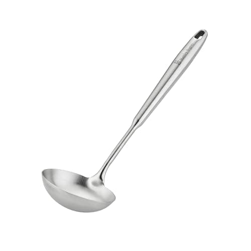 Image of Stanley Rogers Monobloc Stainless Steel Soup Ladle, Satin Finish Kitchen Utensil with Deep Bowl, Hanging Loop & Dishwasher Safe, Cooking Ladle for Serving Soups, Stews & Sauces, 33.5x9.5x2.1cm