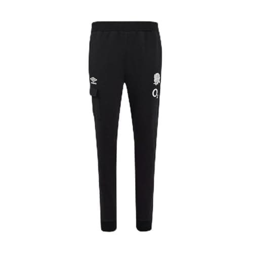 Image of Umbro Mens England Rugby Knit Tracksuit Bottoms 2024 Adults Black L