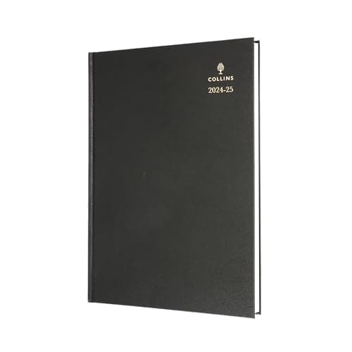 Image of Collins Standard Desk Mid Year Diary Planner A4 Week To View Academic Year 2024-25 (Appointments) FSC Paper - Black - Weekly Journal for Students, Teachers - 40M.99-2425 - July 2024 to July 2025