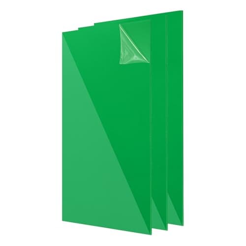 Image of uxcell 3Pcs Acrylic Sheets 12x6 Inch Acrylic Panel 1/8 Inch-3mm Plastic Board for Picture Frames Sign Holders DIY Display Projects Craft, Clear Green
