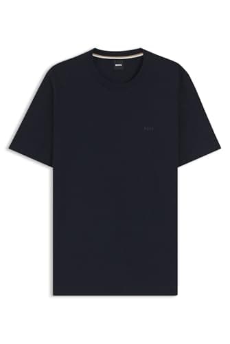 Image of BOSS Mens Thompson 01 Cotton-Jersey Logo T-Shirt in a Regular fit