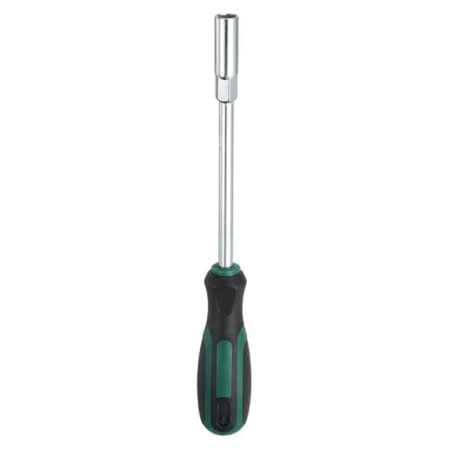 Image of sourcing map Metric Nut Driver 10mm CR-V Non-Magnetic Tip Hollow Shafts Hex Socket Screwdriver with Anti-Slip Handle for Automobile Repair Bit Driver, Green/Black