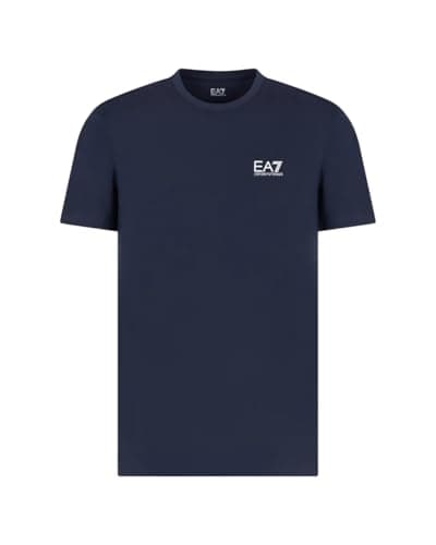 Image of EA7 Men's T-Shirt with Chest Logo, Black/Gold, Armani Blue, XL