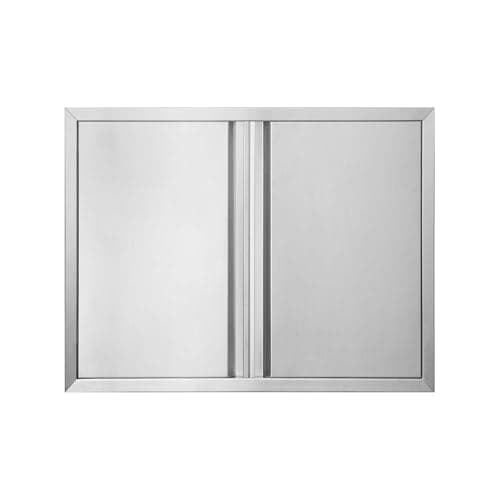 Image of BI-DTOOL Outdoor Kitchen Door 26" W X 24" H 304 Brushed Stainless Steel BBQ Access Doors for Outdoor Kitchen Outdoor Cabinet Barbeque Grill or BBQ Island