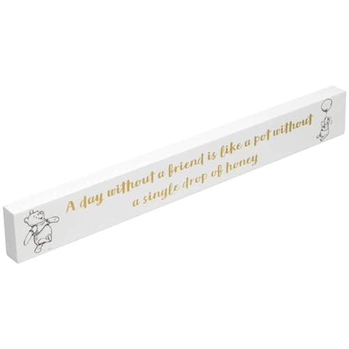 Image of Disney Classic Winnie The Pooh White Slogan Desk Plaque DI590
