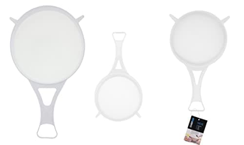Image of Chef Aid Nylon Mesh Strainer Set, 3 White Plastic Seieve Ideals for Draining, Straining and Washing Pulse Beans, Vegatable, Fruit, Rice and Much More, BPE Free and Dishwasher Safe