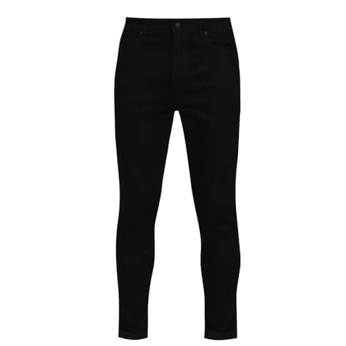 Image of Jack Wills Mens Slim Jeans Skinny Pants Trousers Bottoms Zip Fit Pattern Denim Black 38W L