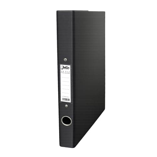 Image of Jotie A4 Ring Binder Folder, Durable 2 Ring A4 Binder for Files & Documents, 40mm Spine, 250 Sheet Capacity, Thumb Hole & Spine Label, Office School File Storage, Black, Pack of 1