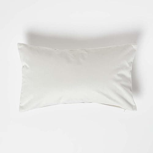 Image of HOMESCAPES Cream Velvet Cushion 30 x 50 cm Super Soft Velvet Scatter Bolster Cushion with Super Microfibre Cushion Pad Insert Included Rectangular Accent Throw Pillow for Sofa or Bed
