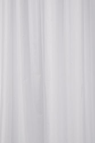 Image of Croydex Water-Resistant Machine Washable Cling-Resistant Plain White Textile Shower Curtain, 1800 x 1800mm