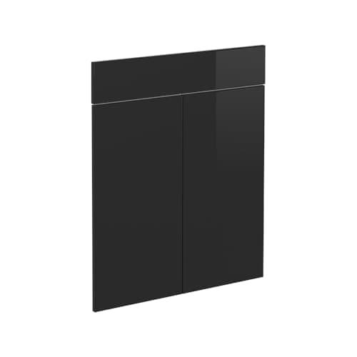 Image of Vicco Kitchen front Raul, Black high gloss, 59.6 x 70.8 cm furniture front for the drawer base cabinet, suitable for Raul kitchen cabinets for easy installation
