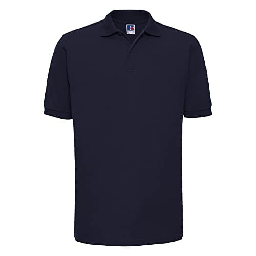Image of Russell Mens Ripple Collar & Cuff Short Sleeve Polo Shirt (XL) (French Navy)