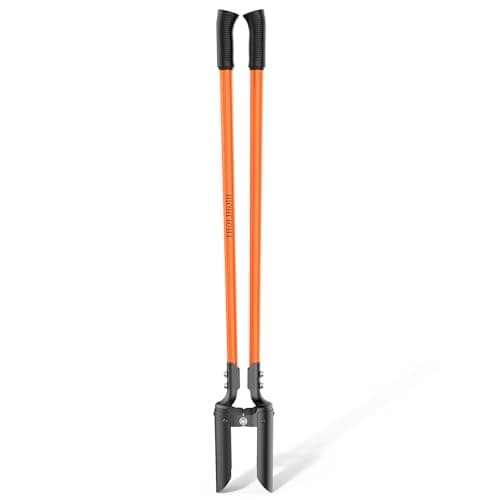 Image of HIGHLIGHT Post Hole Digger Tool, Heavy Duty Post Hole Digger with Fiberglass Handle, 58 Inches