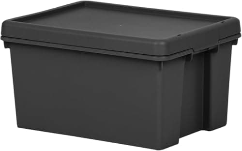 Image of Wham Bam Recycled Storage Box and Lid Black 16Ltr