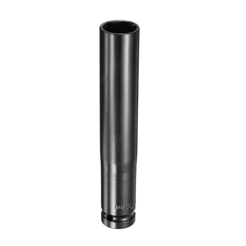 Image of sourcing map 6-Point Deep Impact Socket 1/2" Drive 19mm Metric Socket 5.7" (145mm) Extra Long Heat-Treated 45# Steel for Home Auto Spindle Axle Hex Nuts Bolts Repair, Black