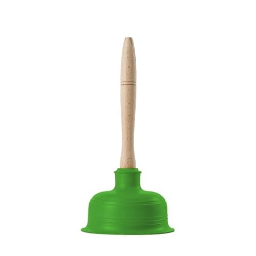 Image of Buffalo - Premium Green Cup Drain Plunger - Heavy Duty Unblocker - For Kitchen and Bathroom - 15cm
