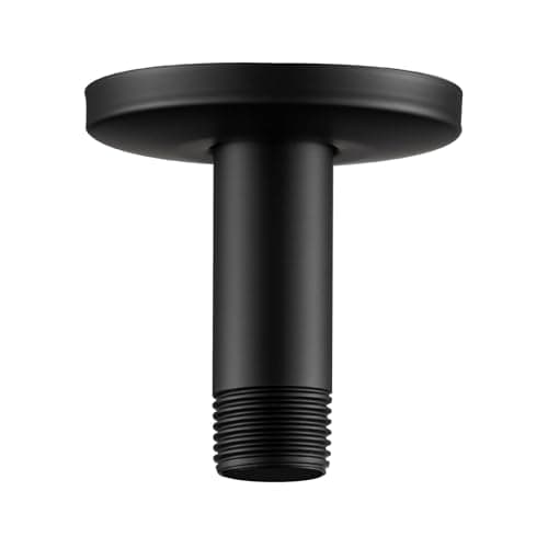 Image of OFFO Shower Arm with Flange Universal Ceiling-Mounted Replacement Shower Arm for Fixed Shower Head and Rain Shower Head, 7.6cm(3 inch) Matte Black