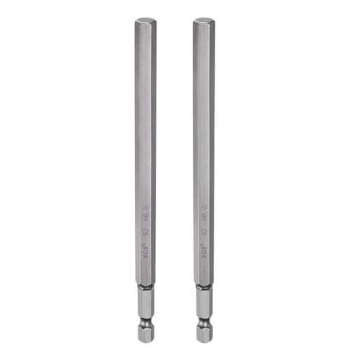 Image of sourcing map 2pcs H8.0 Hex Head Drill Bit Wrench 8mm Metric Flat Tip 1/4" Hex Shank 200mm (8") Long Magnetic Hexagonal Screw Driver Socket Industrial Screwdriver Power Bits