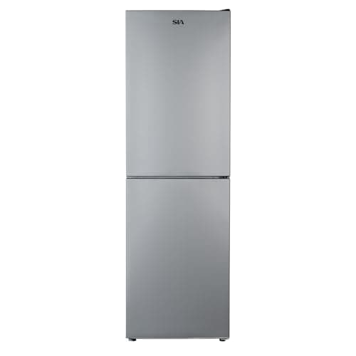 Image of SIA SFF17654SE 50/50 Split Freestanding 252L Combi Fridge Freezer with 4* Freezer Compartment in Silver, Low Frost, Electronic Temperature Control, E Rated, Includes 2 Years Parts & Labour Warranty