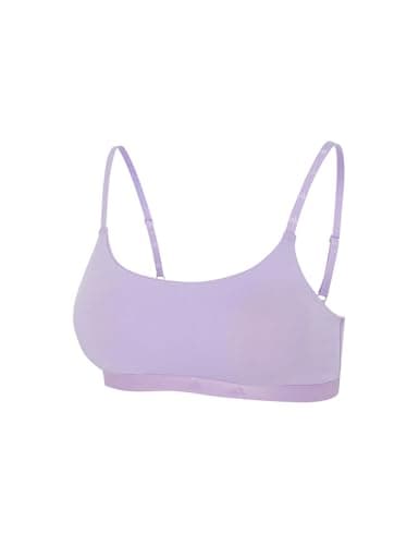 Image of adidas Women's Scoop Bralette Sport Active Essentials Cotton Bra, Powder Plum_4a0193, L