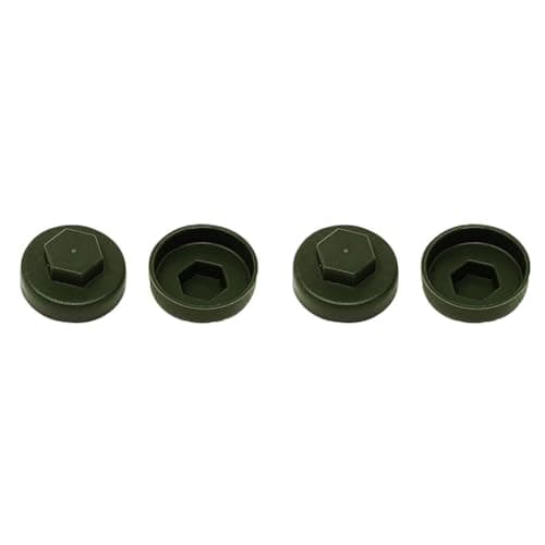 Image of TechFast Roofing Screw Cover Caps | 19mm | Olive Green - Plastic | Box 100 (Pack of 2)
