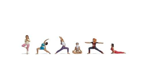 Image of NOCH® H0 Figure Set During Yoga, Model Building Figures Made of Plastic for Model Railway, Track Gauge H0 for Crafts, DIY