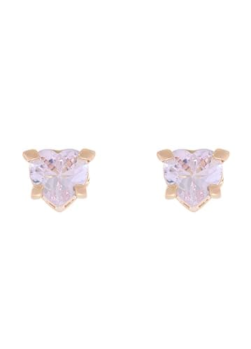 Image of Juicy Couture Solitaire Crystal Heart Stud Earrings for Women (Gold/Clear Crystal)