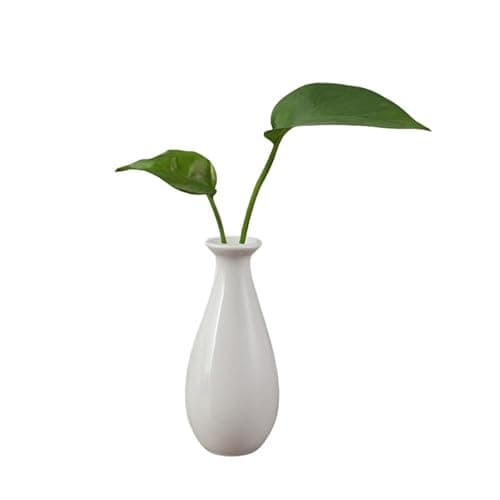 Image of 10CM White Mini Ceramic Bud Vases Small Single Stem Decorative Flower Vase for Wedding Dinner Office Bedroom Centerpiece Table Decorations