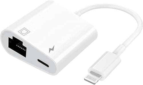 Image of Apple MFi Certified 2 in 1 Lightning to Ethernet Adapter for iPhone/iPad/iPod, Supports 100Mbps Ethernet Network with Charge Port, Plug and Play, Supports All iOS