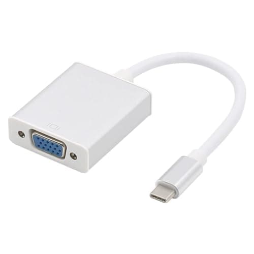 Image of USB-C to VGA Adapter, USB 3.1 Type C Male to VGA Female Adapter Converter Monitor/Projector Cable, Compatible with Monitor Connector Laptop Tv Projector Mobile Phones HD. (White)