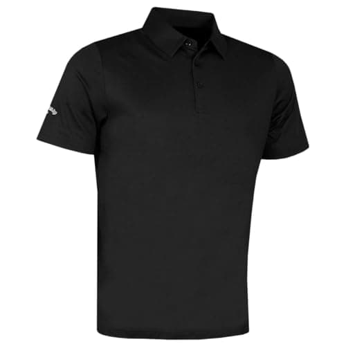 Image of Callaway Golf Mens 2026 Swingtech Solid Polo Shirt - Caviar - XL