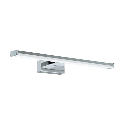 Image of Eglo LED Wall Light Pandella 1, LED Mirror Lamp Made of Aluminium and Plastic, Bathroom Light in Chrome, Silver, White, LED Damp Room Light Neutral White, IP44, Length 40 cm