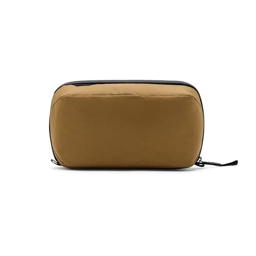 Image of Peak Design Wash Pouch, Coyote, Ocean Edition, Travel Toiletry Bag, Upright or Hanging Dopp Kit with Pockets, Magnetic Toothbrush Pocket, Wide UltraZip Opening, Toiletry Bag for Men and Women