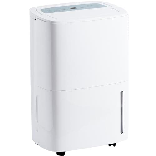 Image of Kalopsia 70L/Day Dehumidifier for Home & Basement: Portable Low Energy Compressor with Digital Humidity Sensor, 24H Timer, Continuous Drain Hose - Covers 150㎡, Ultra-Quiet 40dB​, 360° Caster
