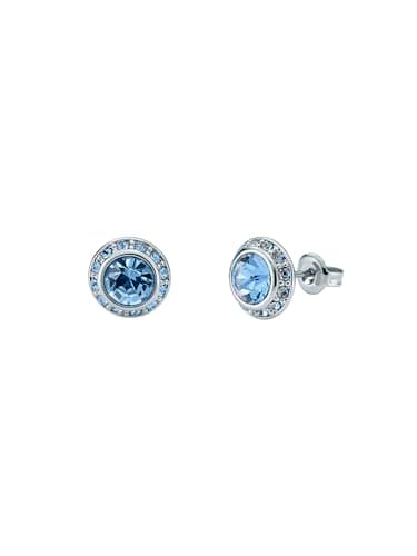 Image of Ted Baker Soletia Solitaire Sparkle Crystal Stud Earrings For Women (Silver/Light Blue Crystal)
