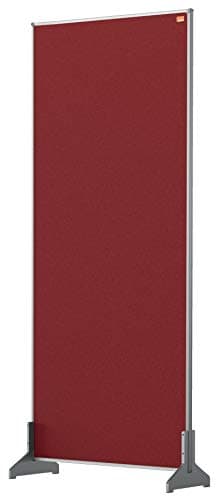 Image of Nobo Impression Pro 1.8 m High Desk Divider, Felt Surface, Red, 400 x 1000 mm, 1915514