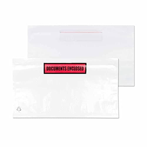 Image of Blake Purely Packaging DL 235 x 135 mm Printed Documents Enclosed Wallet Envelopes Peel & Seal (PDE32) Clear - Pack of 1000
