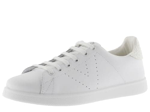 Image of victoria Tenis Leather Low-Top Trainers & Glitter Back & Perforated Logo 1125104 for Women Blanco 38