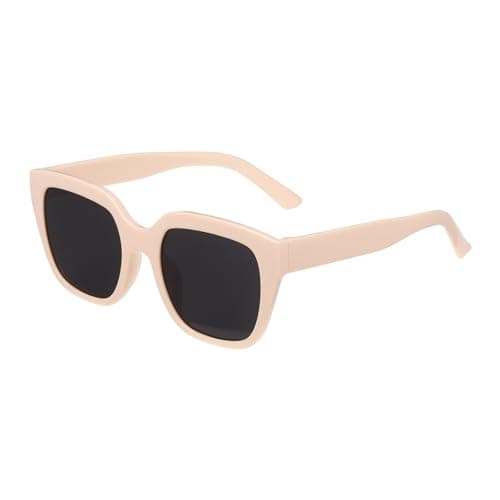 Image of sourcing map Square Polarized Sunglasses Trendy Retro Sun Glasses for Women and Men, Pink(Gray Lens)
