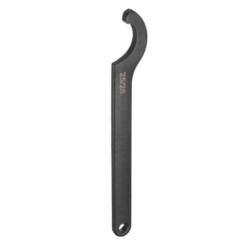 Image of sourcing map C Hook Spanner Wrench, 25-28mm C Pin Motorcycle Shock Nut Chrome Vanadium Spanner Wrench Tool with 2.5mm Square Head for Machine, Vehicles, Mechanical
