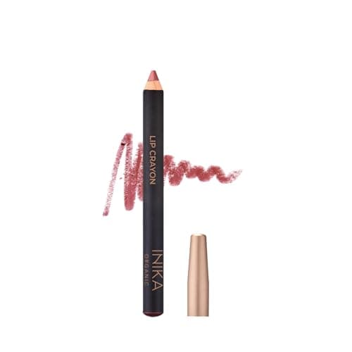 Image of INIKA Organic Long Lasting Lipstick Crayon | Vegan Lipstick + Organic Lip Liner, Hypoallergenic, Cruelty-Free, Satin Finish, Enriched with Vitamin E and Coconut Oil, Rose Petal, 3 g