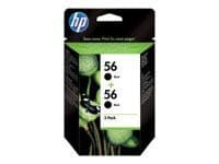 Image of 2x HP C 9502 AE, No 56 °C9502AE/56 – NR 56 Original Black Printer Cartridge