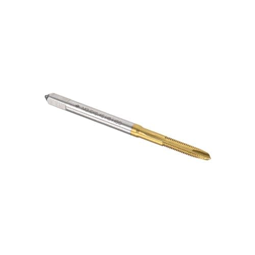 Image of MACHSWON Spiral Point Plug Threading Tap M2.5 x 0.45mm, for Drilling and Tapping, H2 3 Flutes HSS, Titanium Coated, Round Shank with Square End Metric Screw Taps Tapping Bit, 1pcs