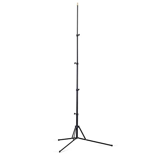 Image of Manfrotto Nano Lighting Stand - 5 Sections - Reverse Folding Legs - Compact & Lightweight - 1.5KG Payload - Black - Anodised Aluminium - 5001B-1
