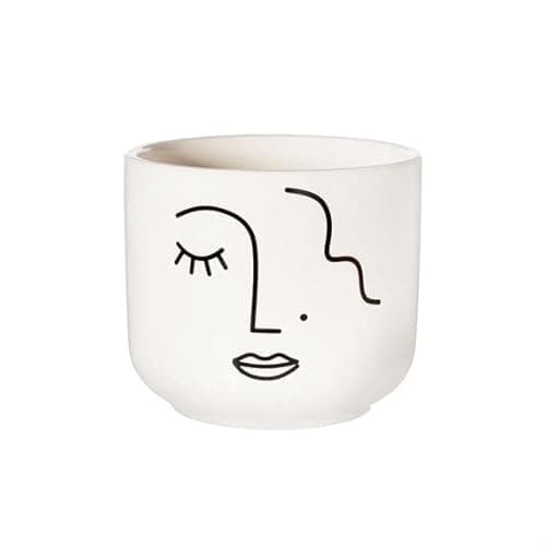 Image of Sass & Belle Abstract Face White Large Planter