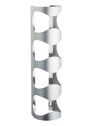 Image of BarCraft Wall Wine Rack, Stainless Steel, 4 Bottle Holder, Silver