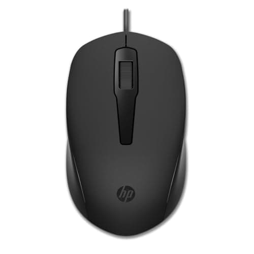 Image of HP 150 Wired Mouse | USB Type-A | Multi-Surface Technology | 1600 DPI Optical Sensor | 3 buttons and scroll | Ambidextrous | Ergonomic | Black
