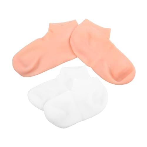Image of BELLIFFY 2 Pairs Moisturizing Socks Foot Cover Breathable Sebs Material Elastic Design Heal Chapped Skin Assorted Color for Long Time Wearing Outdoor Travel Women
