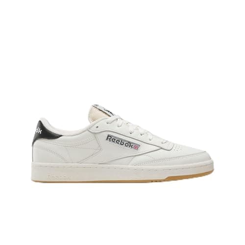 Image of Reebok Unisex Club C 85 Vintage Trainers, Chalk Black Gum, 12 UK